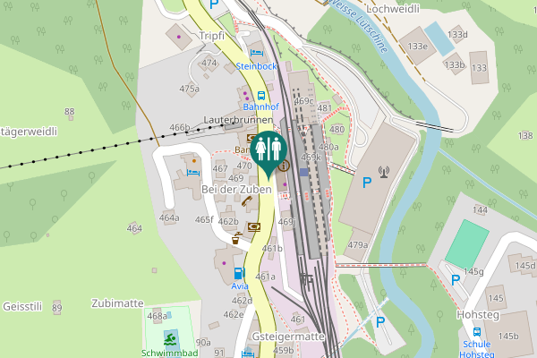 Map showing location of 222 469a Toilet