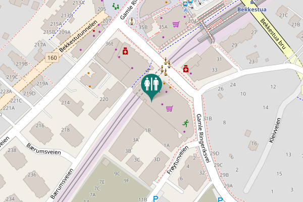 Map showing location of Gamle Ringeriksvei 34 Toilet