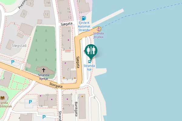 Map showing location of Sjøgata Toilet