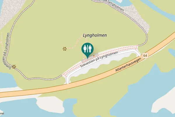 Map showing location of Svevestien på Lyngholmen Toilet
