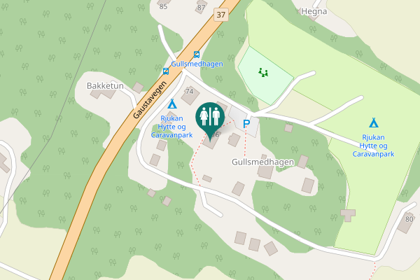 Map showing location of Gaustavegen 76 Toilet
