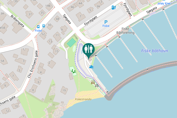 Map showing location of Sjøgata Toilet