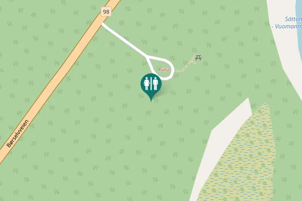 Map showing location of Børselvveien Toilet