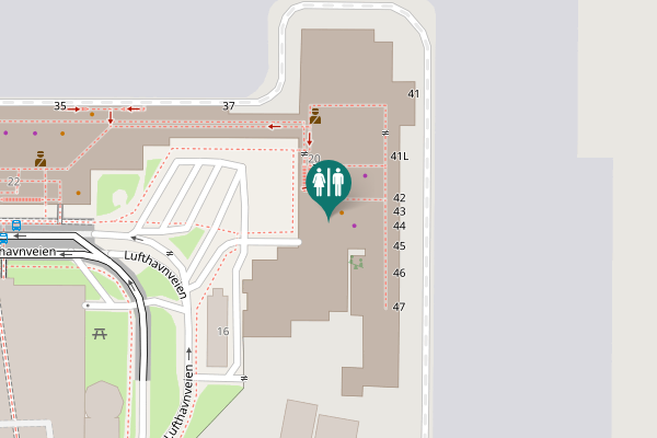 Map showing location of Lufthavnveien 20 Toilet
