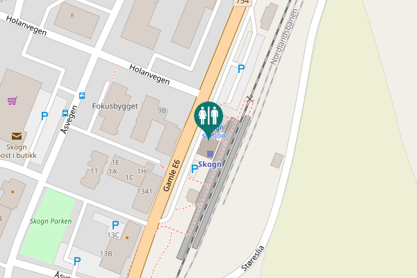 Map showing location of Gamle E6 1346 Toilet