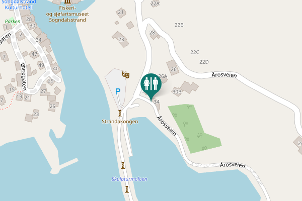 Map showing location of Årosveien 34 Toilet