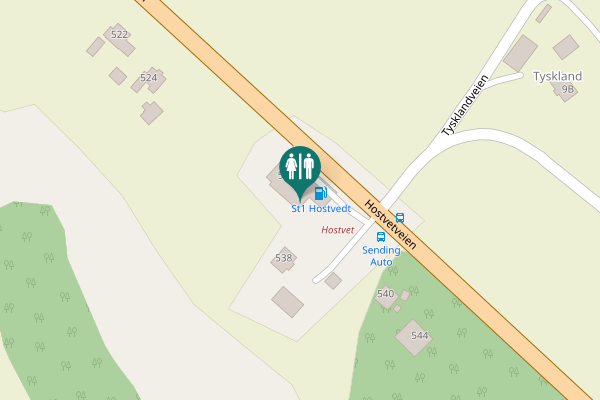 Map showing location of Hostvetveien 534 Toilet