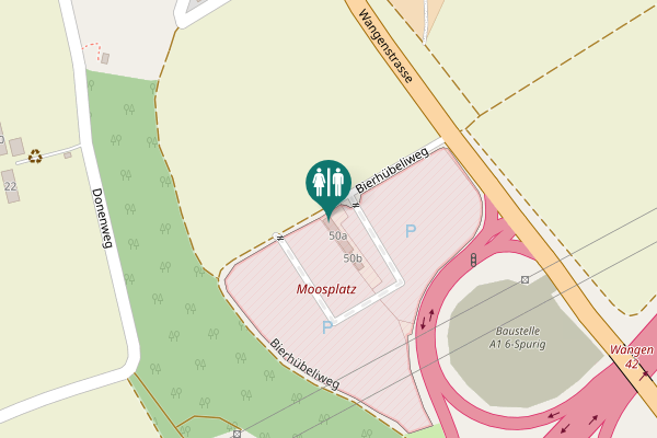 Map showing location of Wangenstrasse 50a Toilet