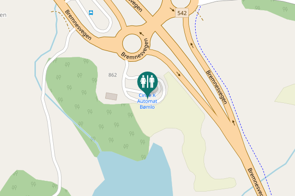 Map showing location of Bremnesvegen Toilet