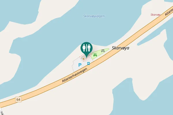 Map showing location of Atlantic road 589 Toilet