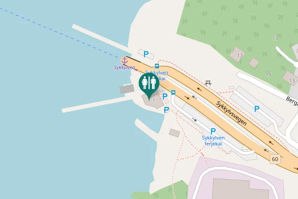 Map showing location of Sykkylvsvegen 1 Toilet