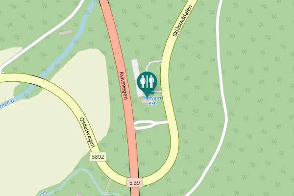 Map showing location of Skjåstaddalen Toilet