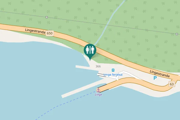 Map showing location of Lingestranda 366 Toilet
