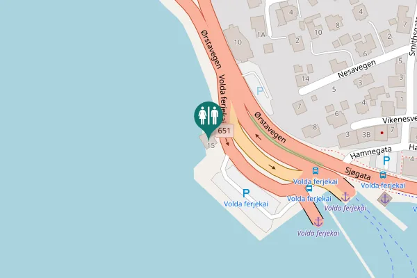 Map showing location of Ørstavegen 15 Toilet