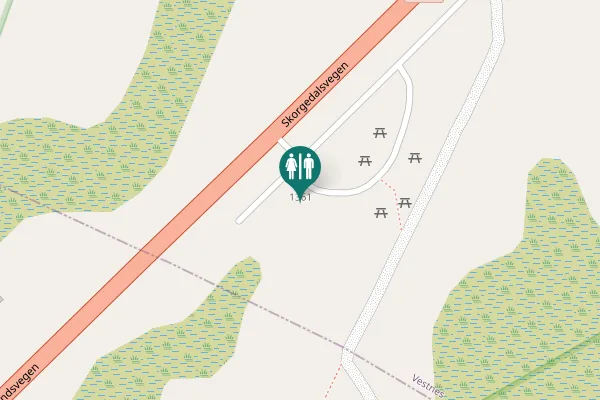 Map showing location of Skorgedalsvegen 1361 Toilet