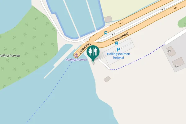 Map showing location of Julsundet Toilet