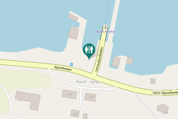 Map showing location of Nyvollveien 226 Toilet