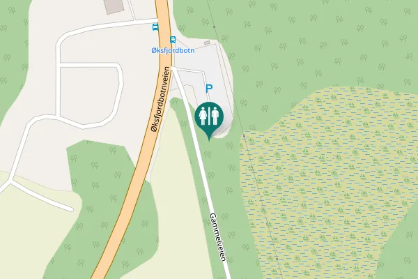 Map showing location of Gammelveien Toilet
