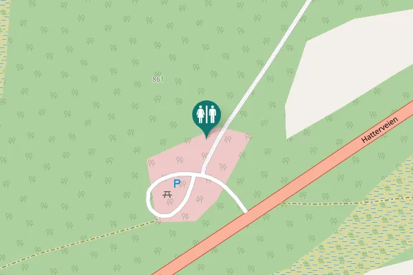 Map showing location of Hatterveien Toilet
