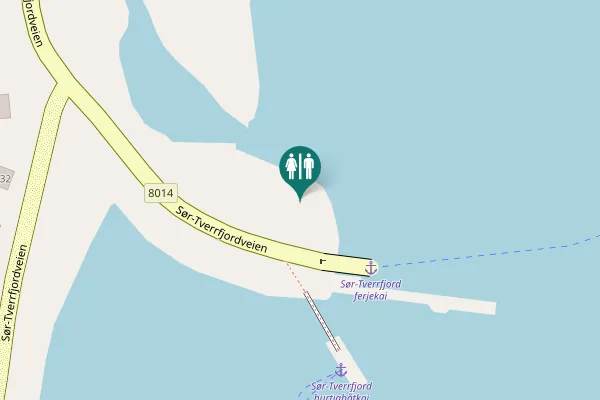 Map showing location of Sør-Tverrfjordveien Toilet