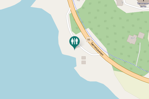 Map showing location of Sørreisaveien Toilet