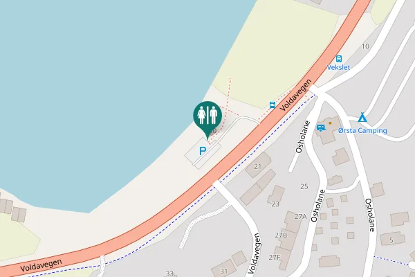 Map showing location of Voldavegen 30 Toilet