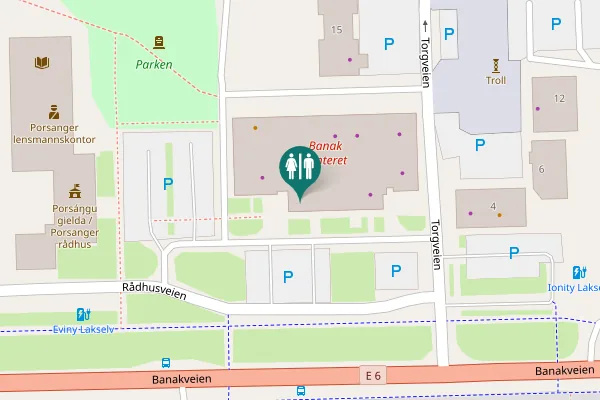 Map showing location of Banak Senteret