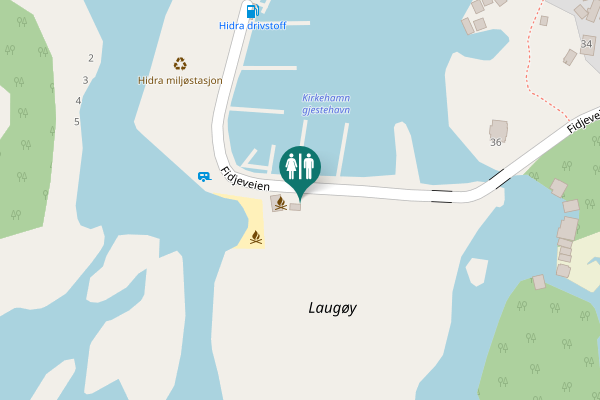Map showing location of Fidjeveien Toilet