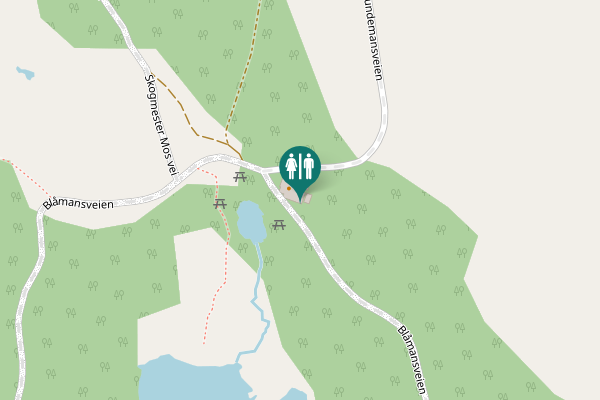 Map showing location of Blåmansveien Toilet
