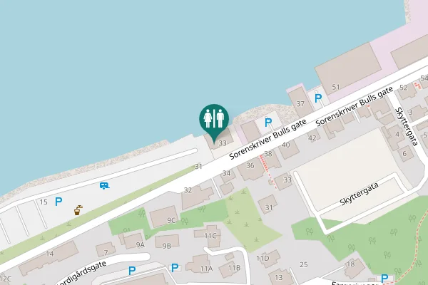 Map showing location of Sorenskriver Bulls gate 33 Toilet
