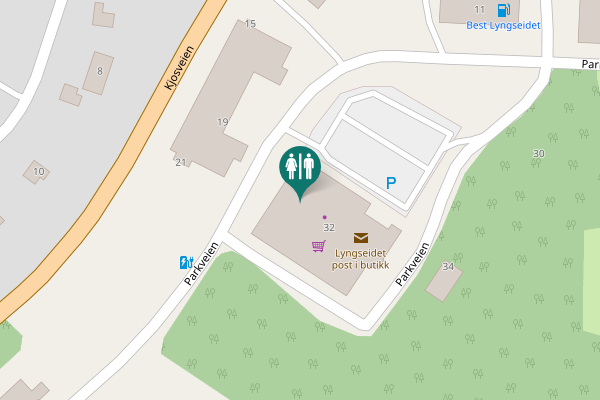 Map showing location of Parkveien 32 Toilet
