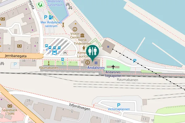 Map showing location of Jernbanegata 1 Toilet
