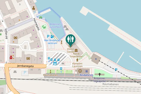 Map showing location of Havnegata 2 Toilet