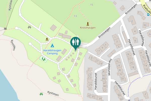 Map showing location of Krossvegen 5 Toilet