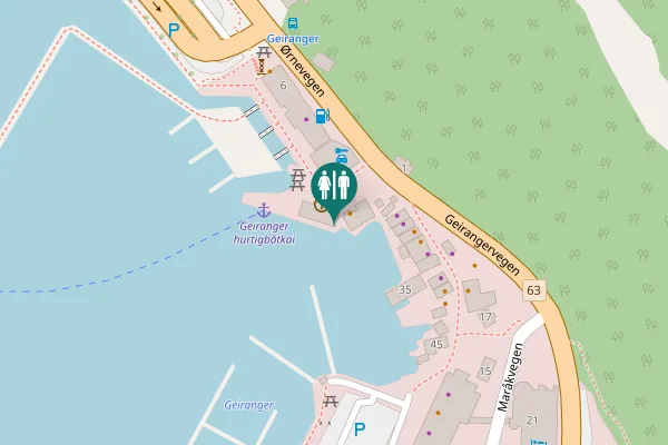Map showing location of Geirangervegen 4 Toilet