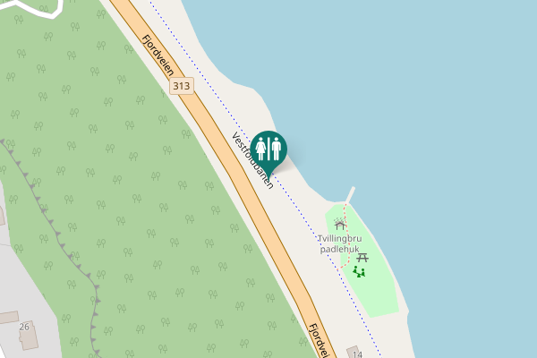 Map showing location of Vestfoldbanen Toilet