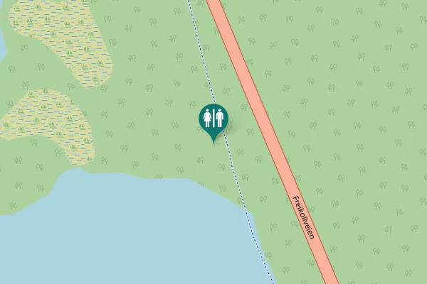 Map showing location of Freikollveien Toilet