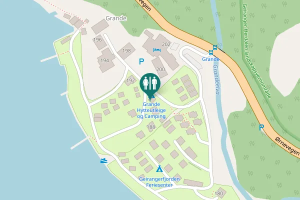 Map showing location of Ørnevegen 190 Toilet