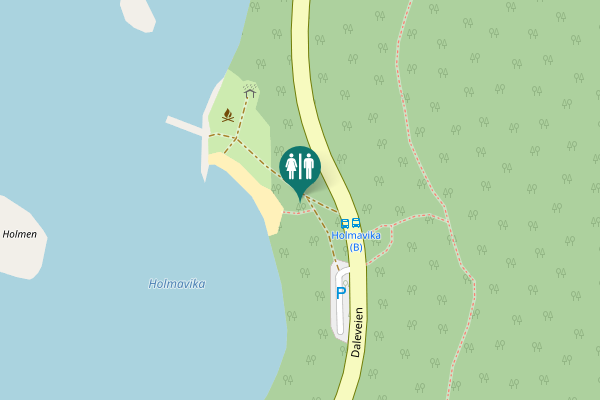 Map showing location of Daleveien Toilet