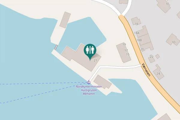 Map showing location of Værveien 8 Toilet