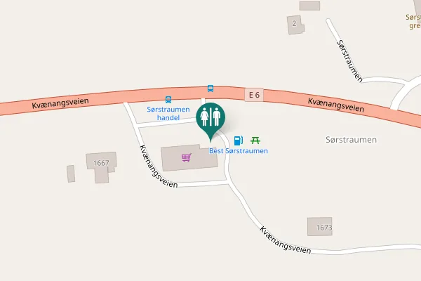 Map showing location of Kvænangsveien Toilet