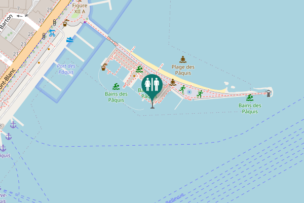 Map showing location of Quai du Mont-Blanc 30 Toilet