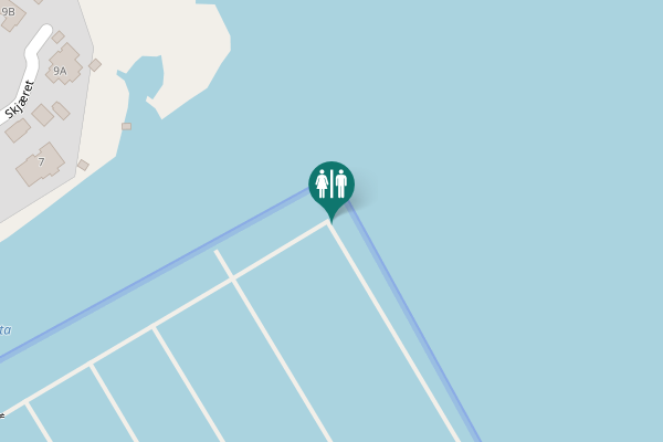 Map showing location of Skjæret 9A Toilet