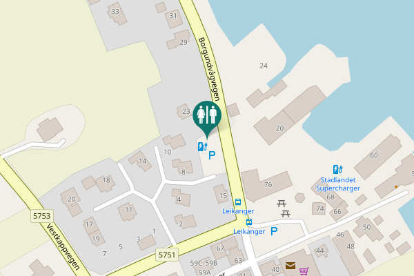 Map showing location of Borgundvågvegen 15 Toilet