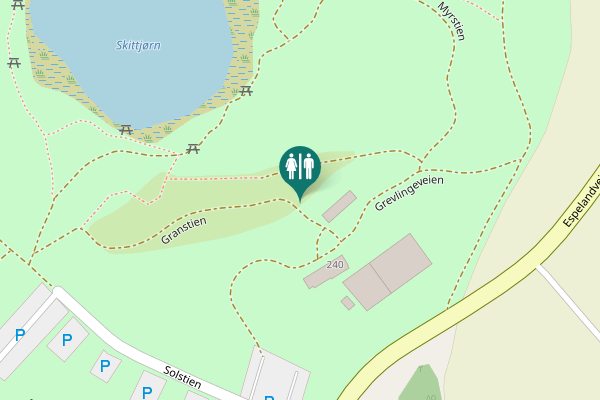 Map showing location of Granstien Toilet