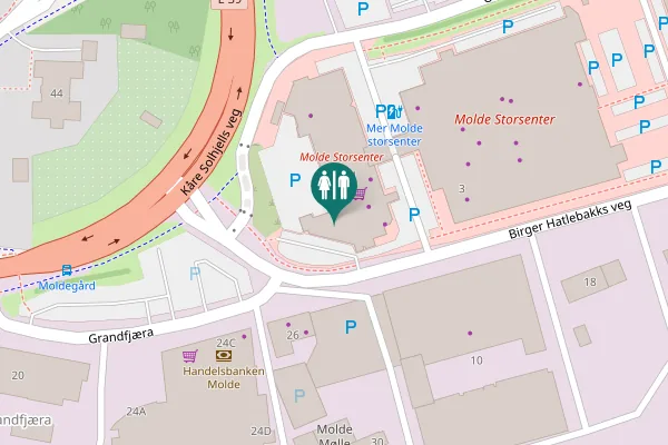 Map showing location of Birger Hatlebakks veg 1 Toilet