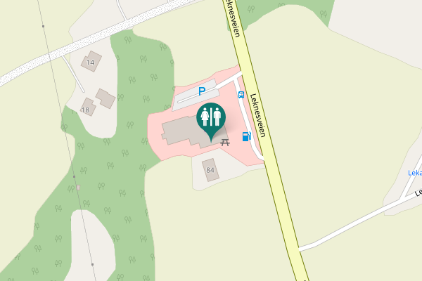 Map showing location of Leknesveien 84 Toilet