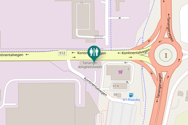 Map showing location of Kontinentalvegen 2 Toilet