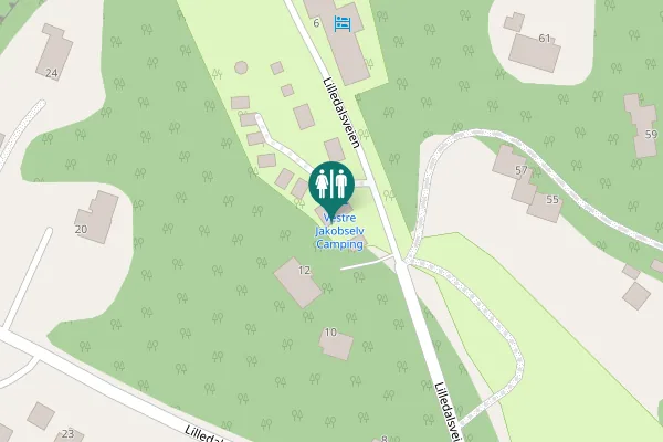 Map showing location of Lilledalsveien 12 Toilet