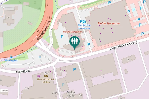 Map showing location of Birger Hatlebakks veg 1 Toilet